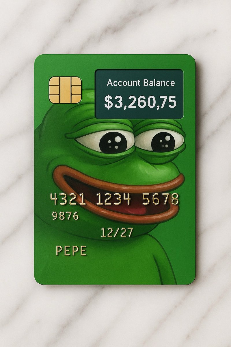Bank sent me a new card

$PEPE “Feels good man”
