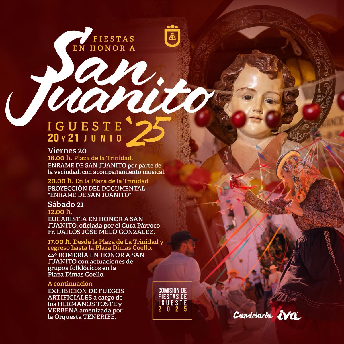 🎉🎉 Te presentamos el programa de actos de las fiestas de en honor a San Juanito en Igueste que se celebrarán del 20 al 21 de junio.  ¡Te esperamos!

#CandelariaViva