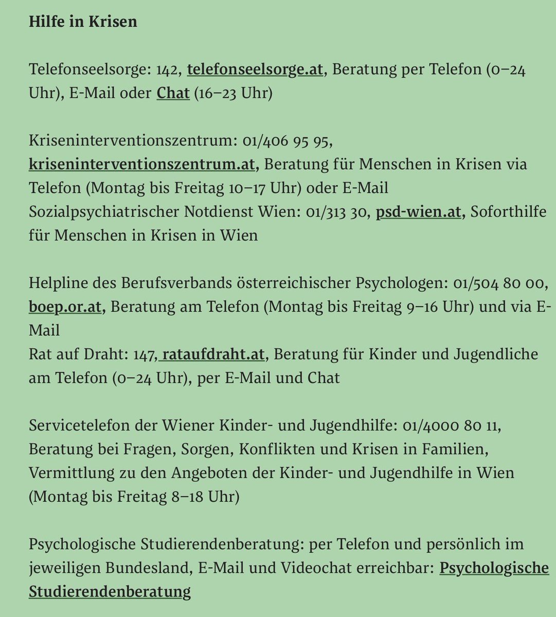 Wer gerade wegen #graz sich schlecht oder unwohl oder sonstwas fühlt.
BITTE meldet euch da.

Ist absolut keine Schande ist absolut ok egal ob m w oder wasauchimmer  und dazu haben wir diese Leute.