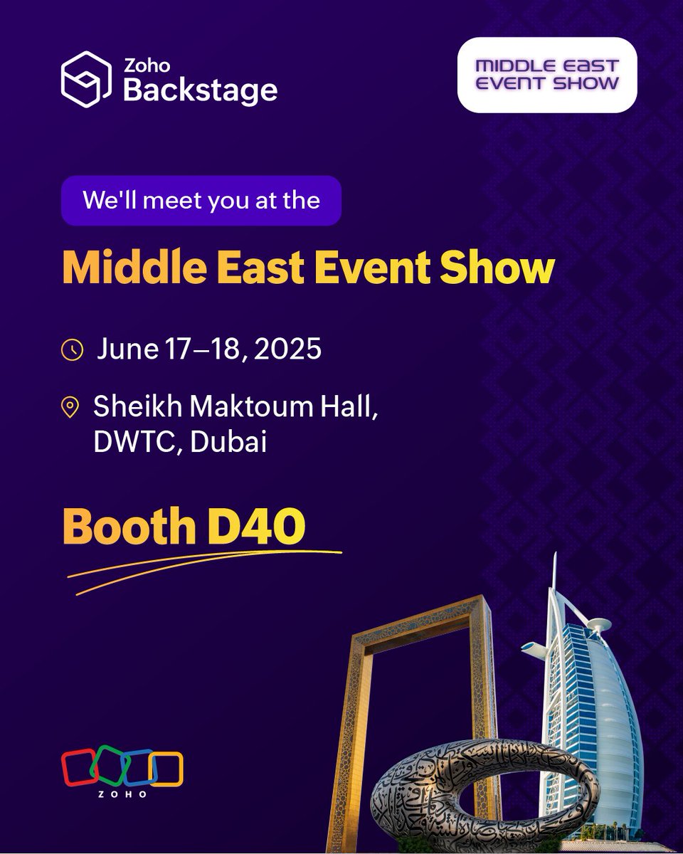 📢 We're excited to be exhibiting at the Middle East Event Show in Dubai!

Drop by booth D40 if you're around. We'd love to connect and chat about where the events industry is headed and how we're helping shape its future.

#MEES2025 #MiddleEastEventShow #EventTech