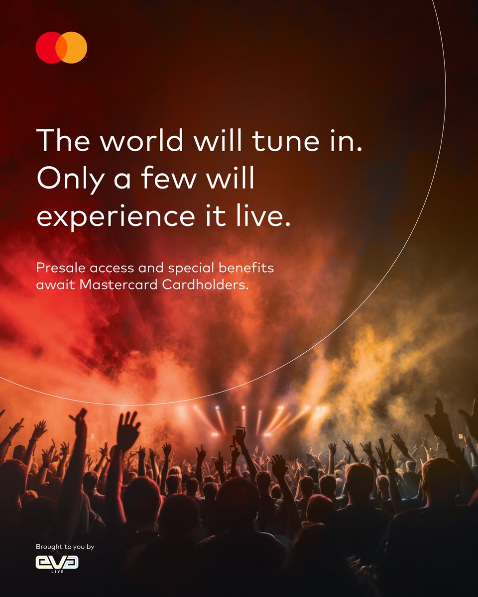 We bring you closer to what you love — to life, to passion, and to music that touches the soul. 🎶✨

Something unforgettable is coming your way so hold your breath. 

Mastercard and Eva Live, India’s premier live event company, have collaborated to create the ultimate
