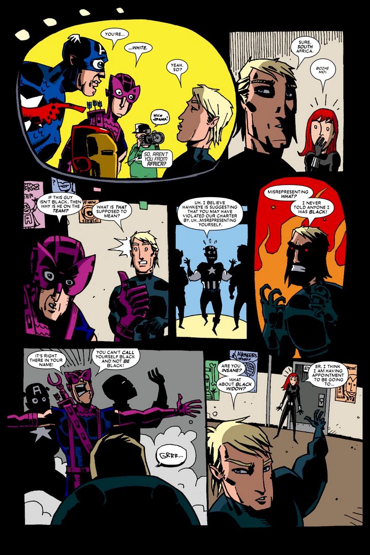 People all shocked about #blackpanther being white in the new comics . This was predicted in a comic called what huh years ago.