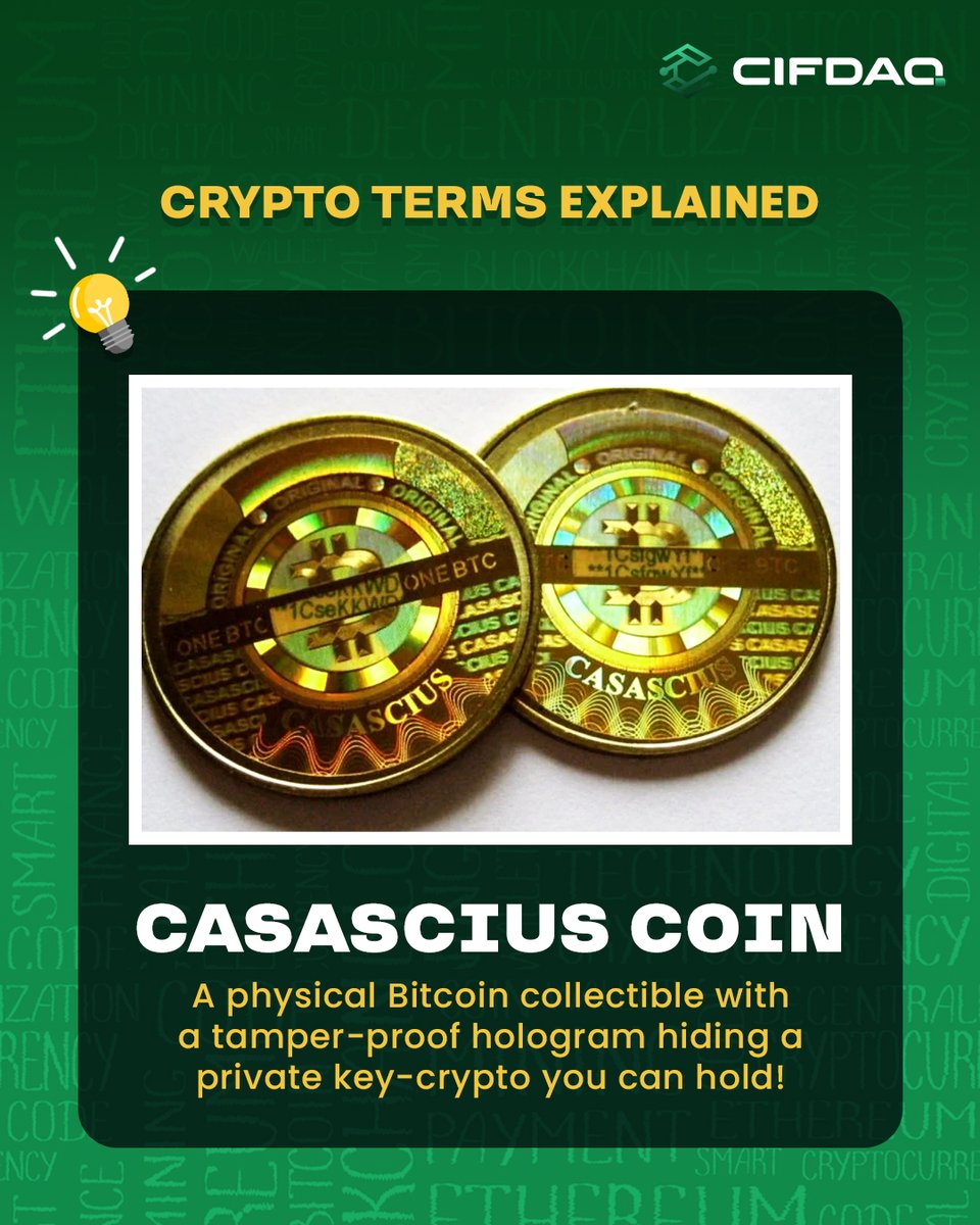 Casascius Coin – Bitcoin in physical form. 🪙 #CryptoExplained #Bitcoin  #bitcointrading #CIFDAQ #cifdaq #crypto #cryptonews #cryptotrading # cryptocurrency #cryptoinvestor #cryptoinvesting #cryptocommunity # cryptocurrencies #blockchaintechnology ...
