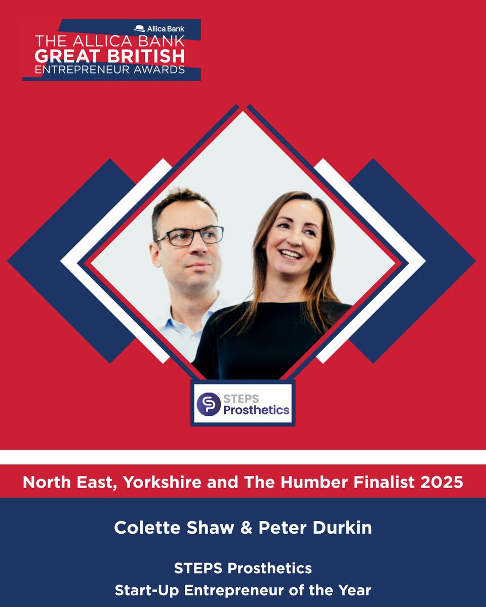 STEPSprosthetics (@stepsprosthetic) on Twitter photo We are proud to announce that STEPS Prosthetics has been shortlisted for the 2025 <a href="/AllicaBank/">Allica Bank</a> #GreatBritishEntrepreneurAwards, in the category of ‘Start-Up Entrepreneur of the Year’–North East, Yorkshire and The Humber.
#GBEA
stepsprosthetics.com/news/steps-pro… We are proud to announce that STEPS Prosthetics has been shortlisted for the 2025 <a href="/AllicaBank/">Allica Bank</a> #GreatBritishEntrepreneurAwards, in the category of ‘Start-Up Entrepreneur of the Year’–North East, Yorkshire and The Humber.
#GBEA
stepsprosthetics.com/news/steps-pro…