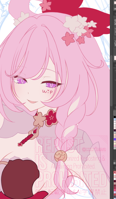 時間かかりそうなので他の絵と平行しつつのんびり描き進めようと思います🌸