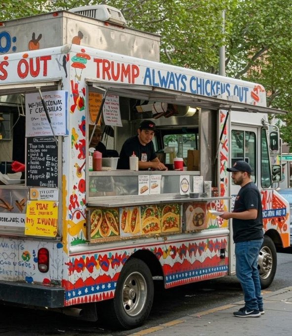 Ruben Garcia (@gorubenruben) on Twitter photo <a href="/GavinNewsom/">Gavin Newsom</a> <a href="/realDonaldTrump/">Donald J. Trump</a> Oralè Resisters
We the Taco Trucks
Downtown to feed the
National Guard,
The way to their heart is
Their stomachs. <a href="/GavinNewsom/">Gavin Newsom</a> <a href="/realDonaldTrump/">Donald J. Trump</a> Oralè Resisters
We the Taco Trucks
Downtown to feed the
National Guard,
The way to their heart is
Their stomachs.