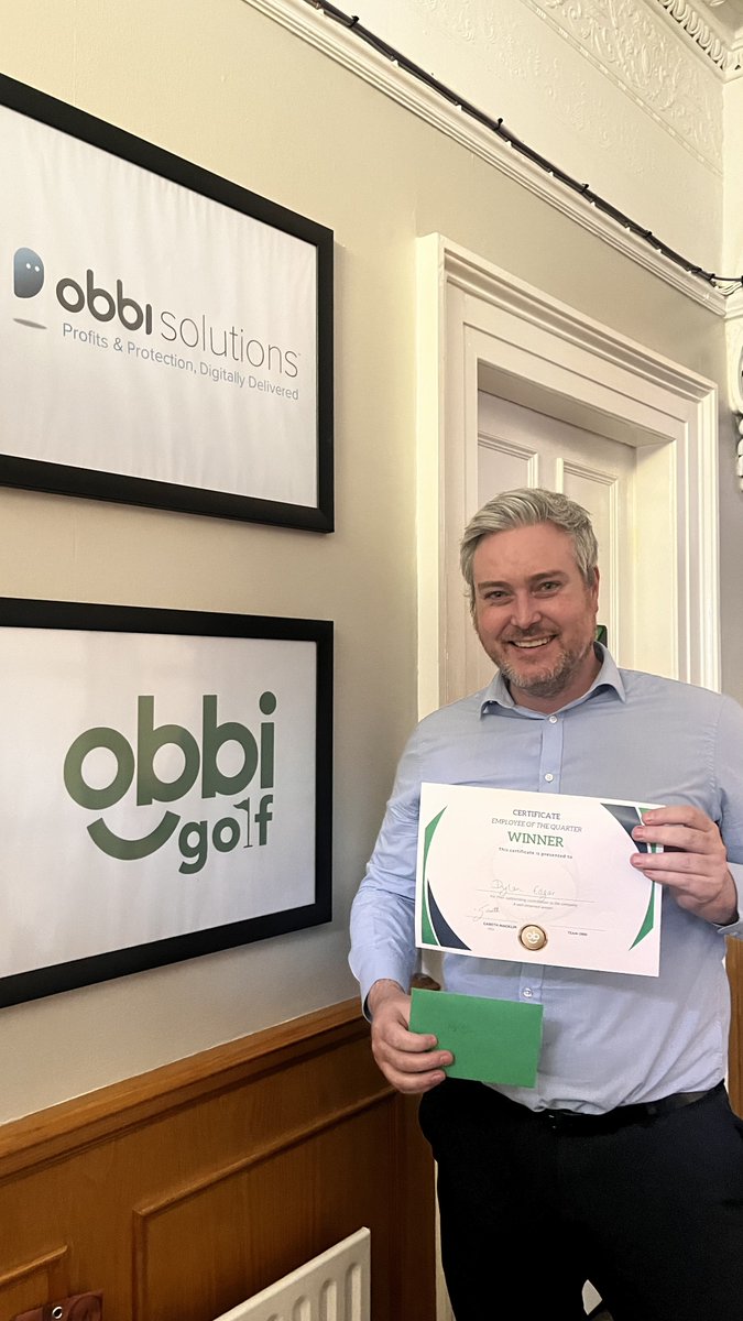 A massive congratulations to Dylan Edgar, our Senior Business Development Manager, for winning Employee of the Quarter ⭐

 "Dylan has jumped into Obbi at the deep end and is bringing a great wealth of knowledge and skills to the team. His skill with customers is fantastic, and