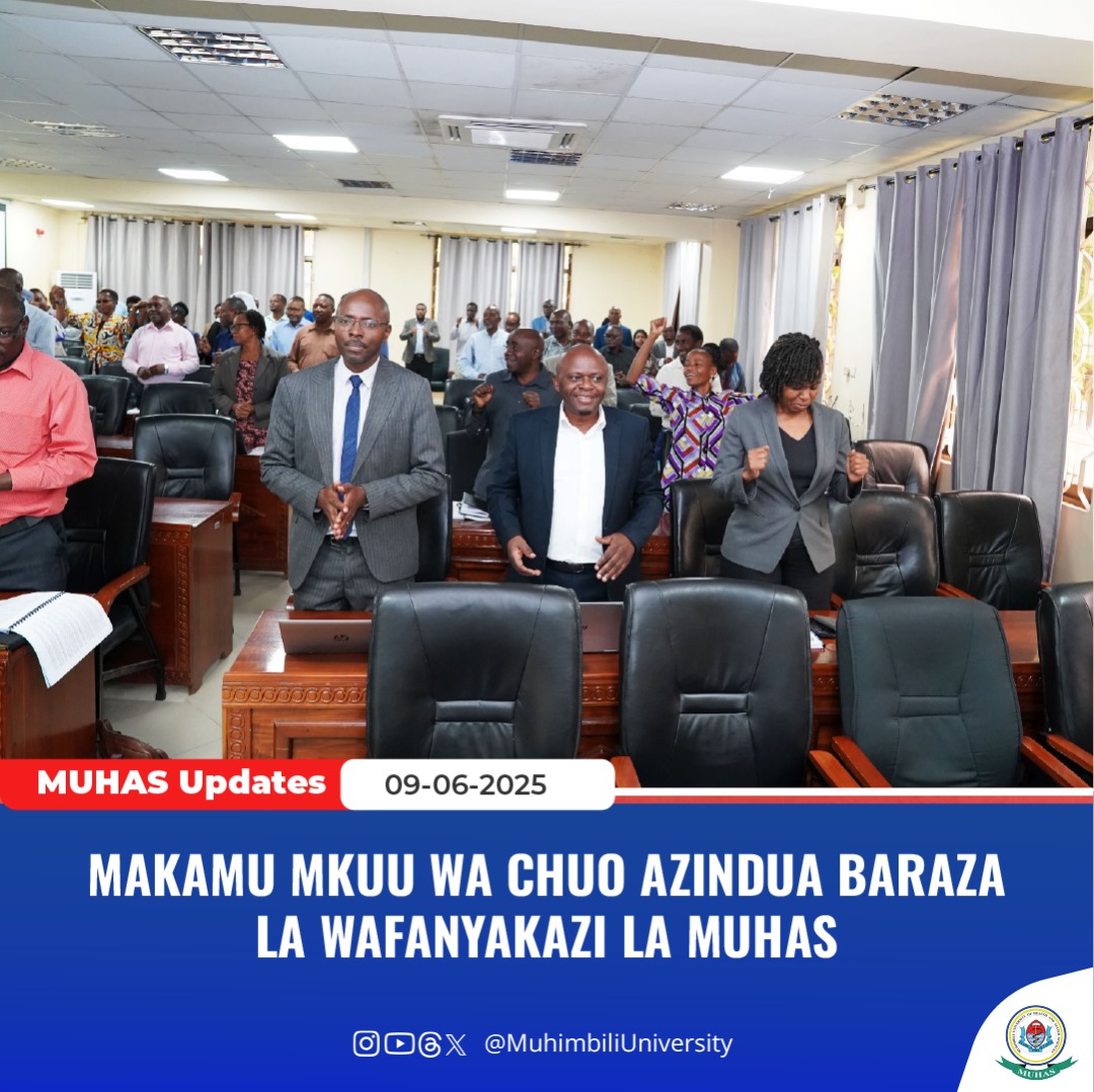 Makamu Mkuu wa Chuo Kikuu cha Afya na Sayansi Shirikishi Muhimbili (MUHAS), Prof. Appolinary Kamuhabwa, leo amezindua rasmi Baraza la Wafanyakazi la Chuo, kabla ya kuanza kwa Kikao cha 23 cha Baraza la Wanyakazi kilichofanyika katika kampasi ya Muhimbili.