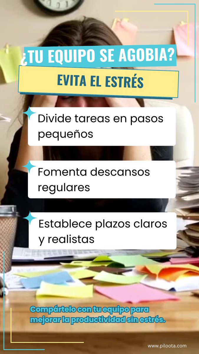 🔥 3 claves para evitar que tu equipo se agobie:
1️⃣ Divide las tareas en pasos pequeños.
2️⃣ Fomenta descansos regulares.
3️⃣ Establece plazos claros.

#liderazgo #trabajoenequipo #motivacion #estrés