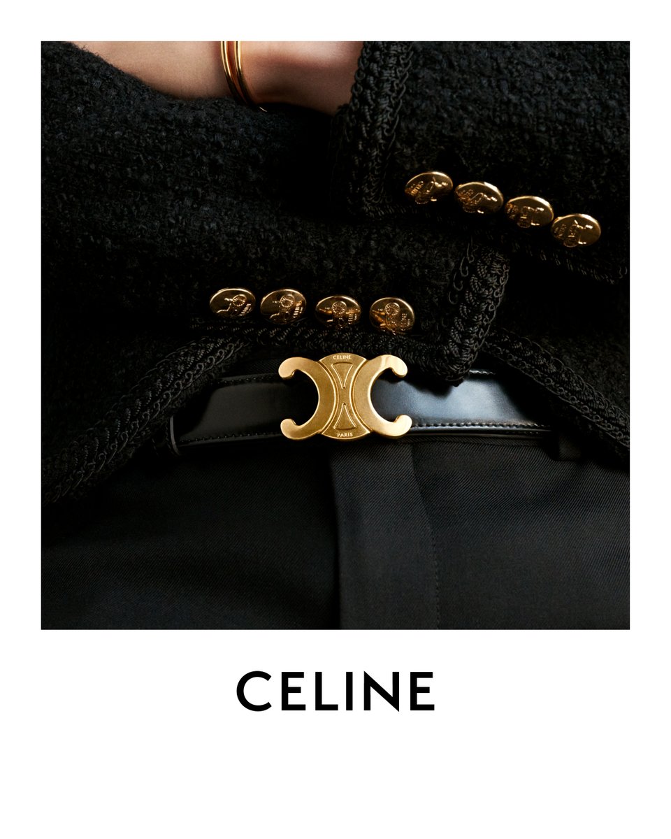 celineofficial's tweet photo. LA BOUCLE CELINE

Introducing the first customizable belt collection. Inspired by the house’s iconic belt, it features a detachable Triomphe buckle and a new reversible strap.

Available in store and on https://t.co/eJAAXgzgAc

#CELINE https://t.co/duQnoCDDdy