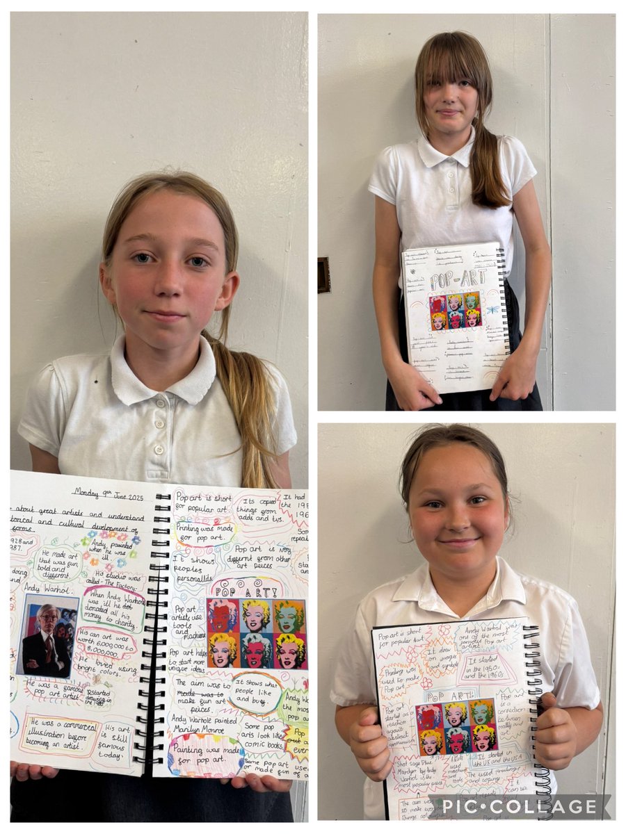 GrangeMrsM's tweet photo. Year 6 are learning all about Pop Art! They have been researching all about Pop Art and one of the most famous artists, Andy Warhol. Wait until you see some of their own Pop Art designs! 🎨 Xx #GrangeArt @GrangeMissA @GrangeMrsMcG https://t.co/FR7o5egDkz