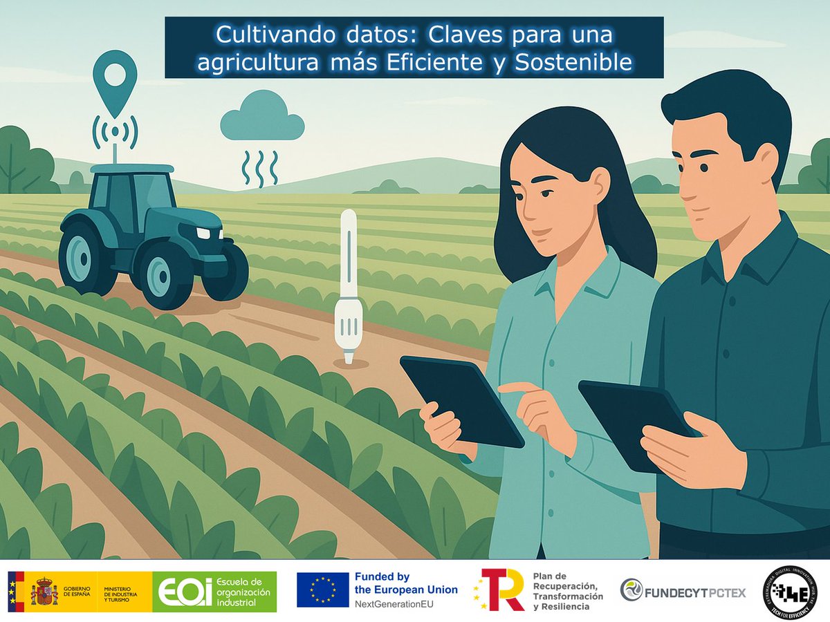 FUNDECYT-PCTEX (@fundecytpctex) on Twitter photo La transformación digital está cambiando el campo. Si eres profesional del sector agroalimentario interesado en dar el salto hacia la innovación y la transformación digital, #EstoEsParaTi.
Queremos que participes en un webinar que organizamos con <a href="/DihExtremadura/">EDIH Extremadura Tech4efficiency</a> y así mostrarte La transformación digital está cambiando el campo. Si eres profesional del sector agroalimentario interesado en dar el salto hacia la innovación y la transformación digital, #EstoEsParaTi.
Queremos que participes en un webinar que organizamos con <a href="/DihExtremadura/">EDIH Extremadura Tech4efficiency</a> y así mostrarte