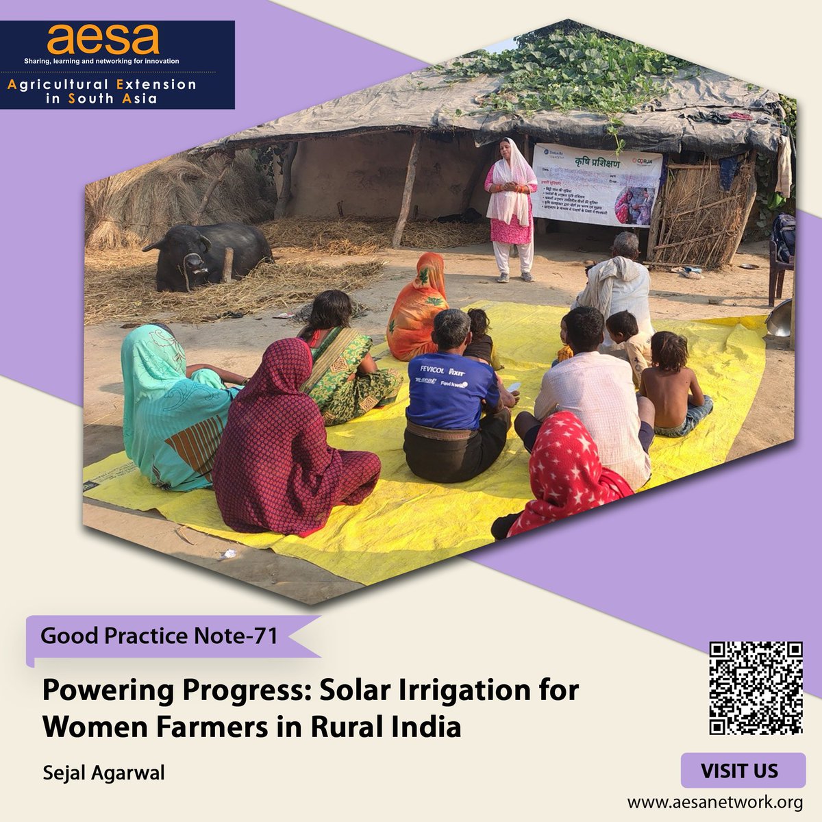 AESA_Network's tweet image. 73% of women farmers now irrigate independently with solar pumps.

No diesel. No debt. Just power—literally and figuratively.

See how @oorjasolutions is changing rural India 👉 aesanetwork.org/powering-progr…

#SolarIrrigation #WomenFarmers #ClimateSmartAg