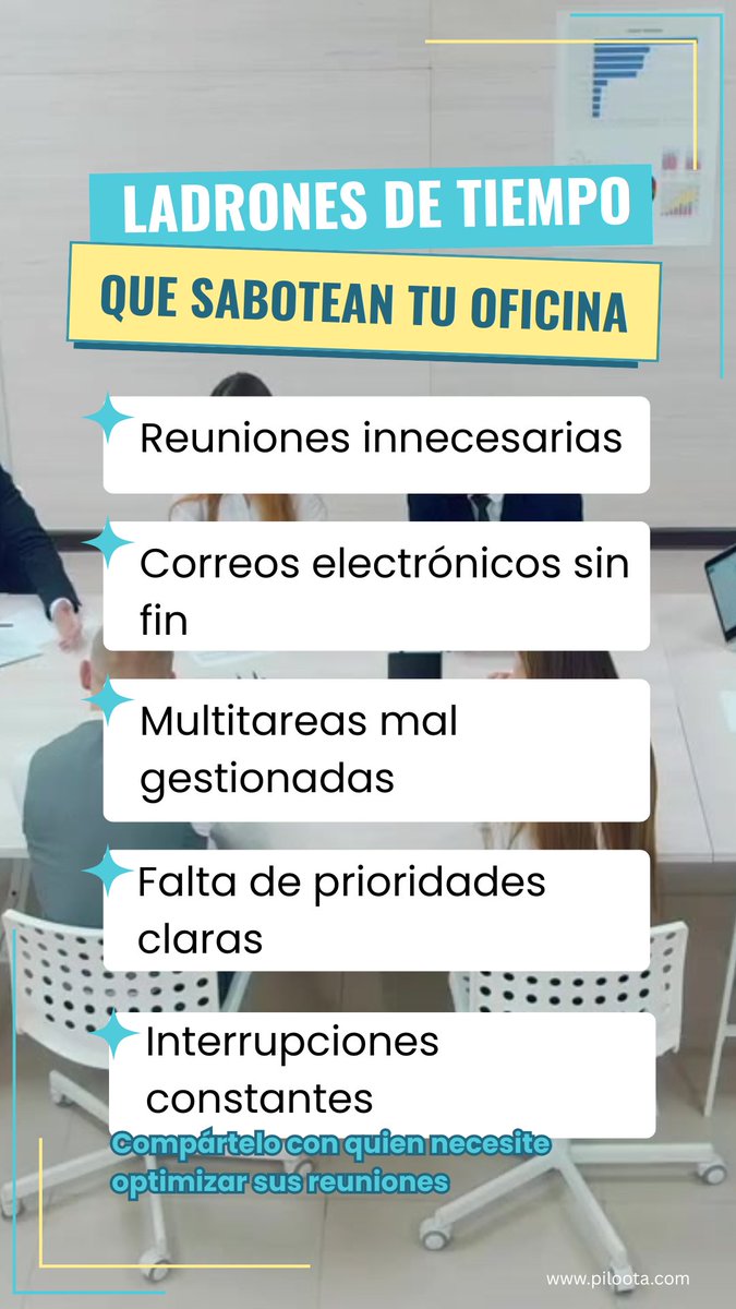 ⏳ Reuniones eternas, emails sin fin, multitarea… Los ladrones de tiempo están en todas partes. 
¡Aquí tienes 5! 👇 
#productividad #ladronesdetiempo