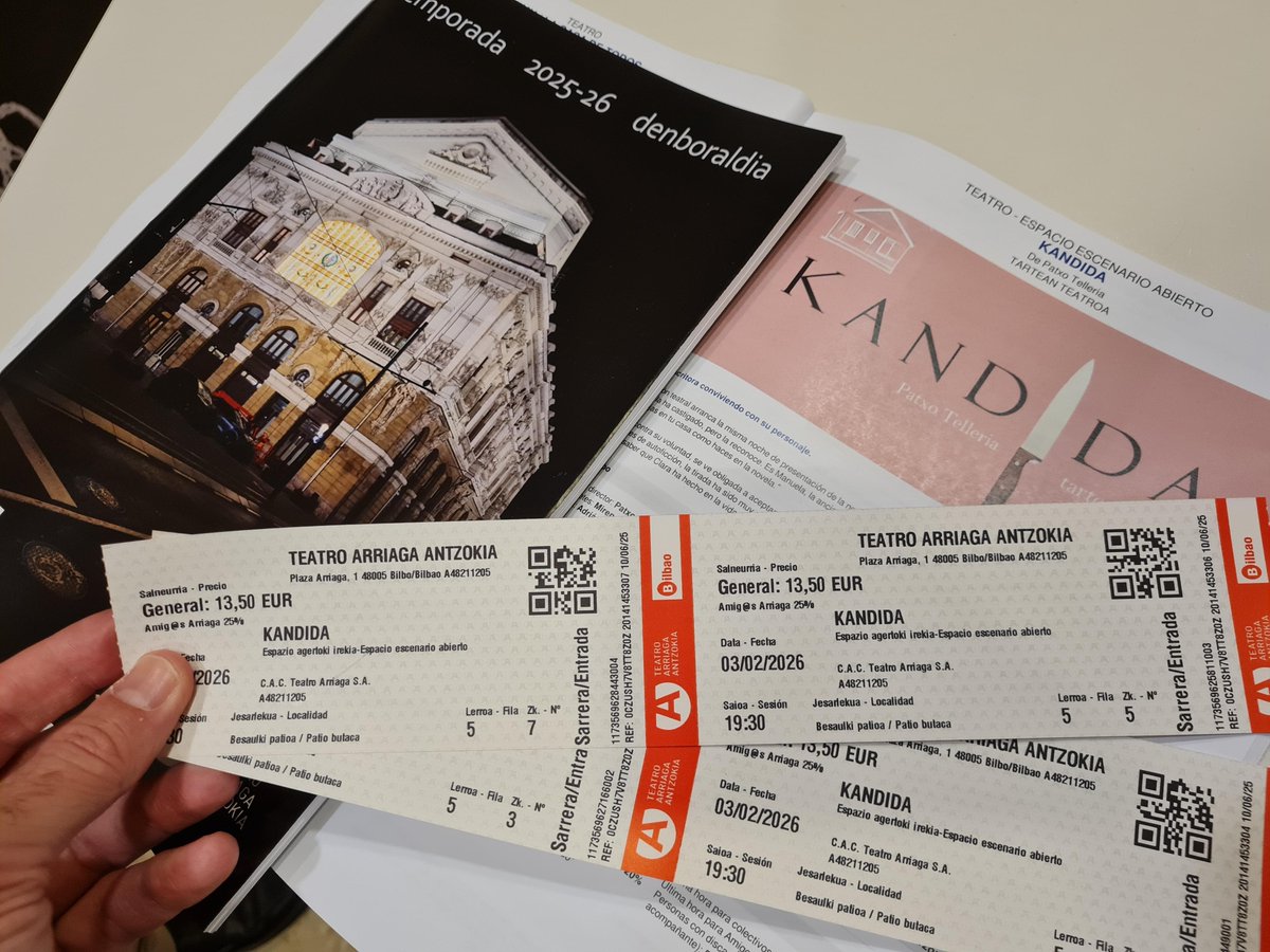 TARTEAN teatroa (@tarteanteatroa) on Twitter photo Badakigu #ArriagakoLagunak ari direla #KANDIDA ikuskizun berria ikusteko sarrerak erosten. Sarrera salmenta irekia datorren ekainaren 19tik aurrera #ArriagaAntzoki-ko webgunetik.
Estreinaldia otsailak 3 eta 4 <a href="/Teatro_Arriaga/">Teatro Arriaga Antzokia</a> (euskaraz).
Info gehiago: tartean.eus/ikuskizunak/ka… Badakigu #ArriagakoLagunak ari direla #KANDIDA ikuskizun berria ikusteko sarrerak erosten. Sarrera salmenta irekia datorren ekainaren 19tik aurrera #ArriagaAntzoki-ko webgunetik.
Estreinaldia otsailak 3 eta 4 <a href="/Teatro_Arriaga/">Teatro Arriaga Antzokia</a> (euskaraz).
Info gehiago: tartean.eus/ikuskizunak/ka…
