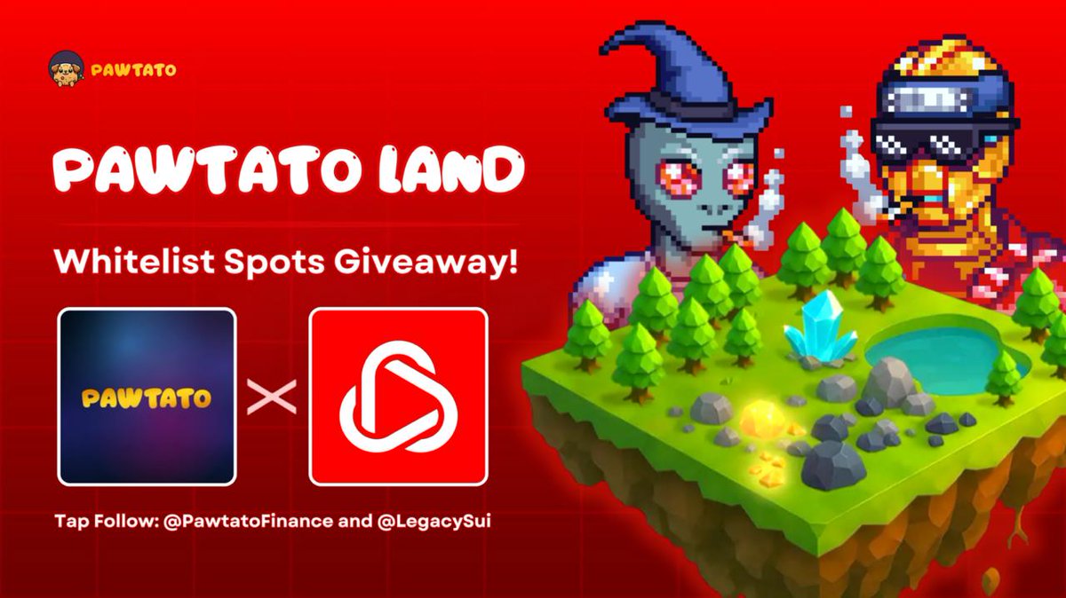 LegacySui's tweet image. Our holders have been gifted 50 WL spots for the Pawtato Land NFT by @PawtatoFinance 🐾

They&apos;re a DeFi dApp aggregator and wallet manager on the @SuiNetwork 🌊

Legacy is definitely keeping an eye on this promising project 🟥👀