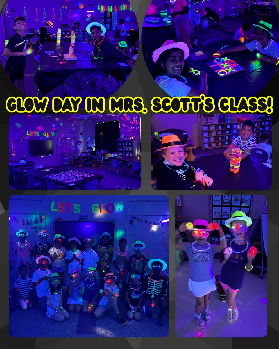 Mrs. Scott knows how to do GLOW DAY!