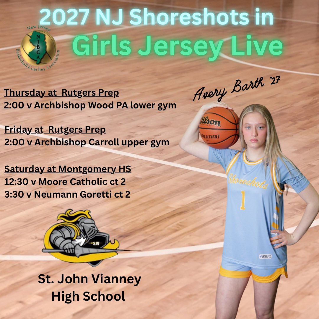 NJ Shoreshots '26 & '27 HGSL (@shoreshots26_27) on Twitter photo <a href="/Avery_Barth1/">Avery Barth</a> not committed 2027 guard - smart very hard working. Very coachable and a high drive. GYM RAT! Will be playing with St. John Vianney at the Girls Jersey Live! Keep an eye out for her! <a href="/Avery_Barth1/">Avery Barth</a> not committed 2027 guard - smart very hard working. Very coachable and a high drive. GYM RAT! Will be playing with St. John Vianney at the Girls Jersey Live! Keep an eye out for her!