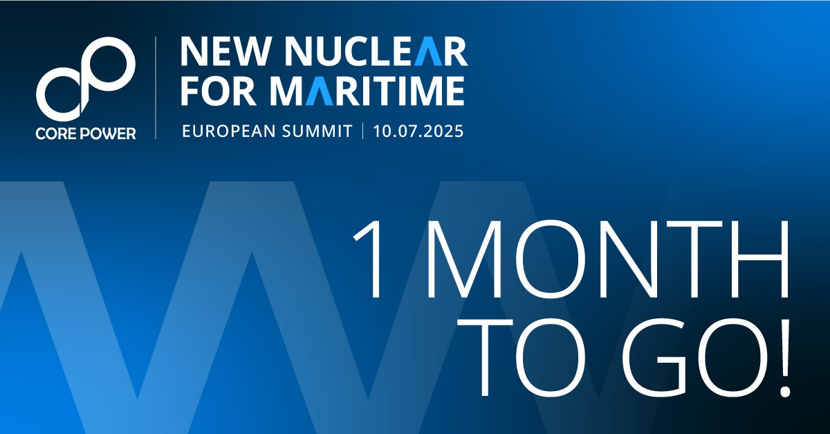 🗓️ 1 month to go! Join us in London on 10 July for the New Nuclear for Maritime – European Summit 🌍⚛️

🚢 Decarbonising shipping
🔋 Powering coastal industry
🤝 Connecting global experts

🎟️ Book now: hubs.ly/Q03pVzBy0
#NewNuclearForMaritime #CleanShipping #NetZero20250