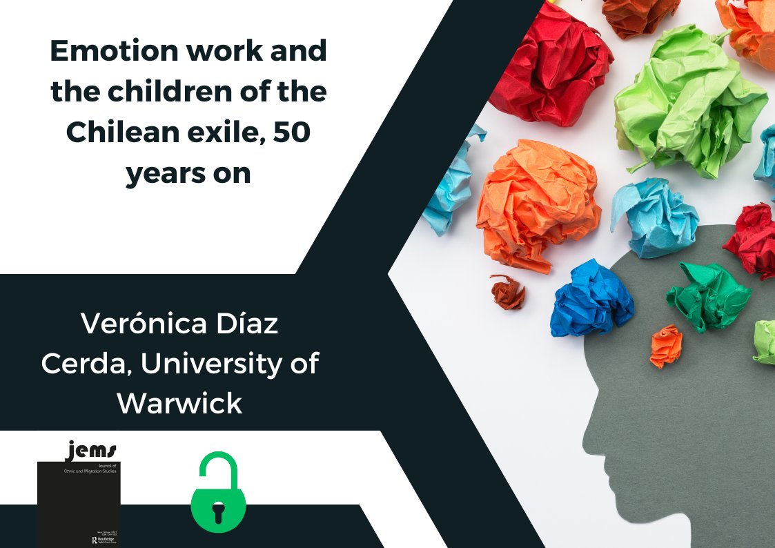 New article in JEMS by Verónica Díaz Cerda explores the overlooked experiences of Chilean exile children, using emotion work to analyse their agency in coping with displacement and preserving family normalcy during and after exile. Read more tandfonline.com/doi/full/10.10…