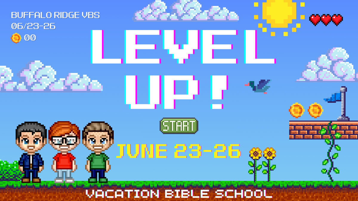 LEVEL UP VBS is packed with fun!  Whether your kids are new to church or VBS pros, they’ll love the action, the friends, and the powerful truths from God’s Word. 

New this year:  free biblical parenting class each evening!   

Preregister at bit.ly/BRBCVBS
