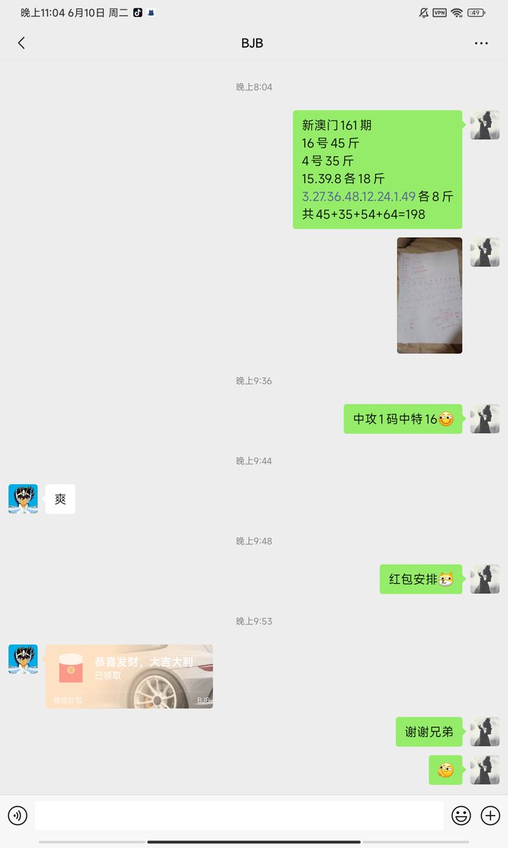 新澳门161期开虎绿波16号，主攻1码中特16号，恭喜😁