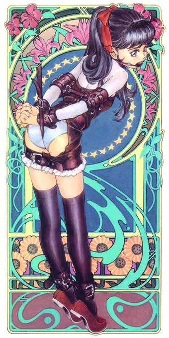 #このタグを見た人はポニーテールの画像を貼る テキトーにチョイスしたら何故かなんか咥えてる系で揃ってしまったΣ(‾▽‾;) 