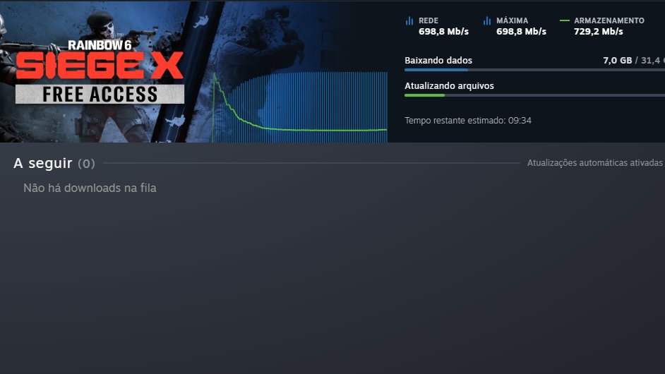 " É HOJE! Baixando a atualização do Rainbow Six Siege X e pronto pra mergulhar nessa nova era do R6! , mapas reformulados e o melhor: acesso gratuito! Quem tá comigo nessa?  #SiegeX #RainbowSixSiege #Lançamento"