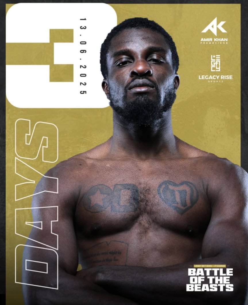 3 DAYS OUT!! <a href="/OharaDavies/">Ohara Davies</a> 
<a href="/amirkingkhan/">Amir Khan</a> 🥊
Live <a href="/DAZNBoxing/">DAZN Boxing</a> 📺
📍 Ghana