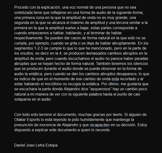 Os dejo aqui un análisis que me ha hecho una persona con conocimientos de audio y video de manera altruista en el que explica la realidad de los hechos y que está dispuesto a explicarlo de cara al público.