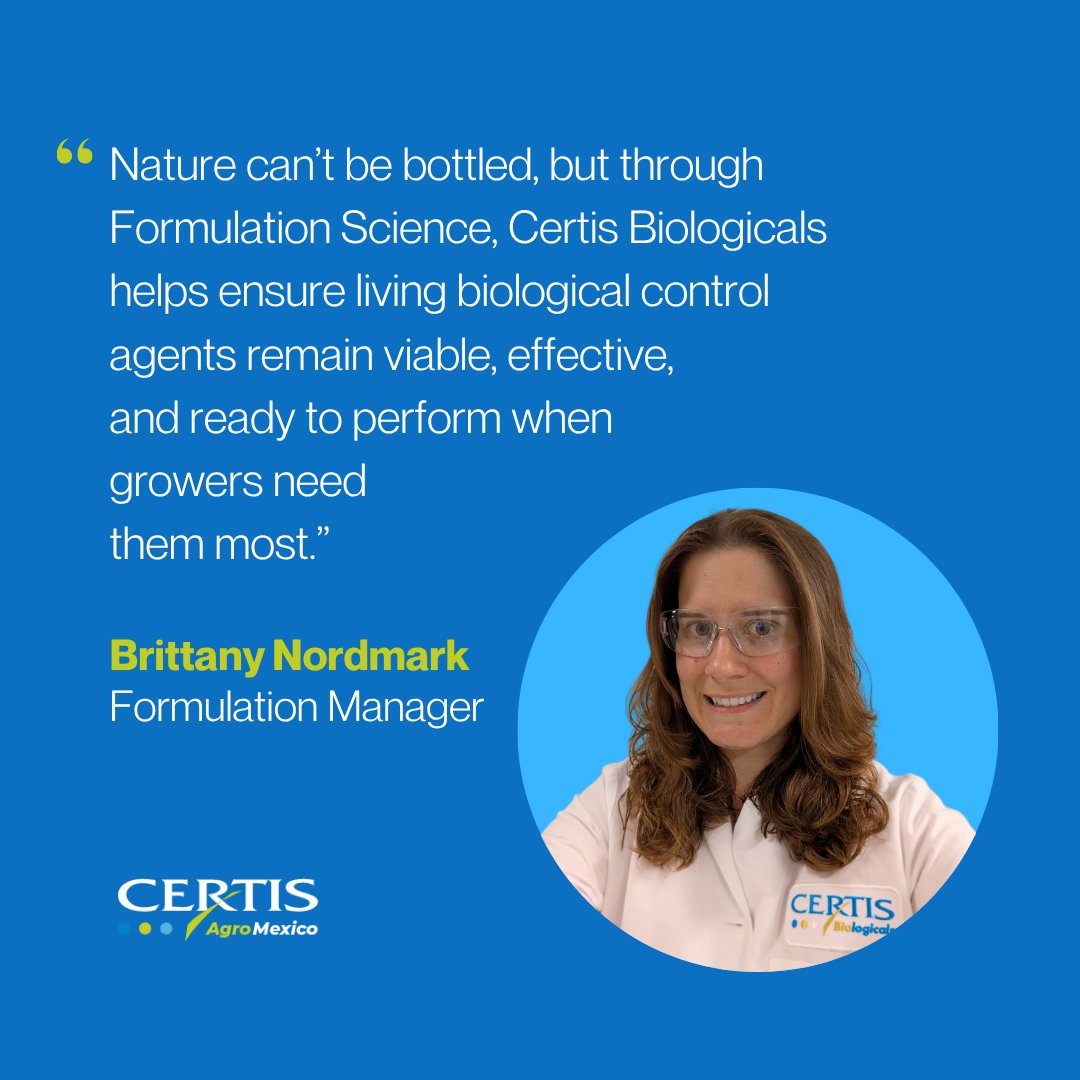 Behind every trusted <a href="/CertisBio/">Certis Biologicals</a> biological is a team of experts driving the science of performance &amp; shelf life.

Formulation Manager Brittany Nordmark shares her insights in AgroPages: hubs.ly/Q03r7KpW0

#FormulationScience #Biologicals #CertisExperts #AgTech