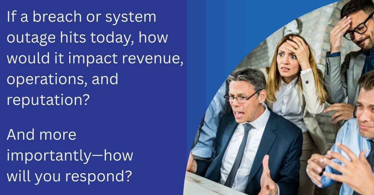 𝐇𝐚𝐯𝐞 𝐲𝐨𝐮 𝐩𝐫𝐞𝐬𝐬𝐮𝐫𝐞-𝐭𝐞𝐬𝐭𝐞𝐝 𝐲𝐨𝐮𝐫 𝐜𝐲𝐛𝐞𝐫 𝐫𝐞𝐬𝐩𝐨𝐧𝐬𝐞—𝐛𝐞𝐲𝐨𝐧𝐝 𝐣𝐮𝐬𝐭 𝐈𝐓?

𝐀𝐬𝐤 𝐲𝐨𝐮𝐫 𝐭𝐞𝐚𝐦: If a breach or system outage hits today, how would it impact revenue, operations, and reputation?
And more importantly—𝐡𝐨𝐰 𝐰𝐢𝐥𝐥 𝐰𝐞