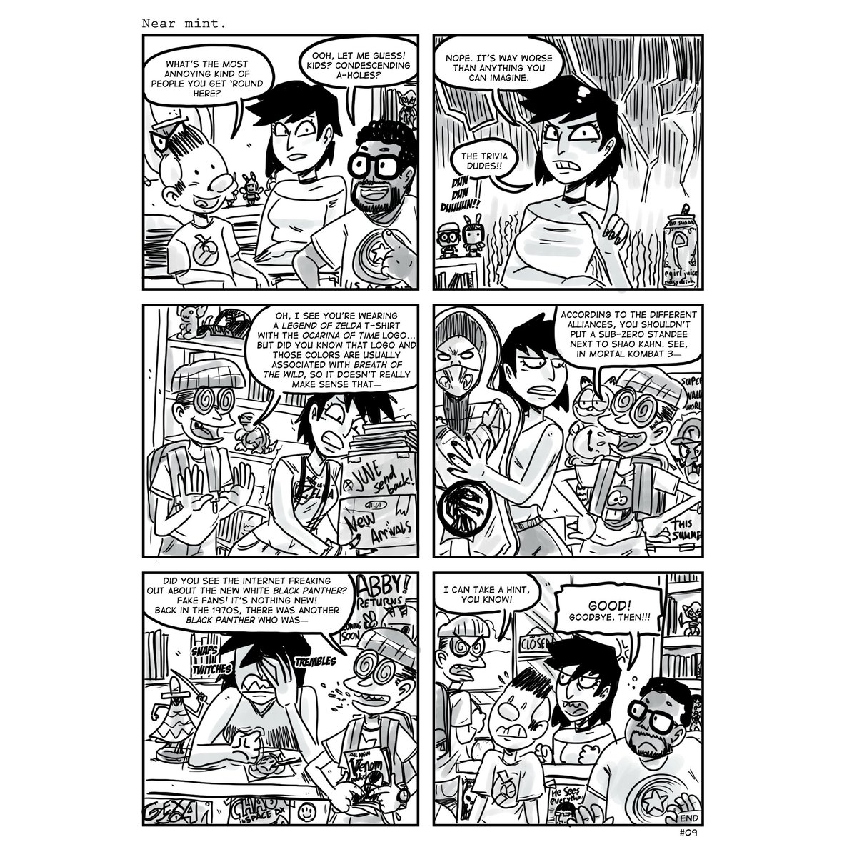 Eyzmaster's tweet photo. COMIX Near mint. #09
The daily tribulations of a comic book shop. It's been a while, enjoy!
Enjoy!
https://t.co/Ut8bLI9Q0d
https://t.co/dcHU3zBq9N
#NearMint #Roxy #comicsstore #OC #Eyz #myart #comix #comic #comics #tapas #webtoons https://t.co/9pKtaCQ1Kj