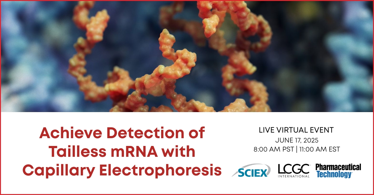 LCGC International (@lc_gc) on Twitter photo Achieve Detection of Tailless mRNA with Capillary Electrophoresis 
Join us to explore tailless mRNA detection with the BioPhase 8800 system and the RNA 9000 Purity & Integrity kit. Enhance mRNA therapeutics with advanced methods.
Register now: hubs.ly/Q03nXnXJ0 Achieve Detection of Tailless mRNA with Capillary Electrophoresis 
Join us to explore tailless mRNA detection with the BioPhase 8800 system and the RNA 9000 Purity & Integrity kit. Enhance mRNA therapeutics with advanced methods.
Register now: hubs.ly/Q03nXnXJ0