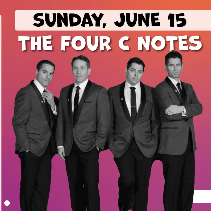 We can't wait to see you all at this week's upcoming events! We have some exciting events planned!

Unplug at Heritage Park | Wednesday, June 11 | 5:30 - 7:30 PM

Tributosaurus Becomes R.E.M. | Friday, June 13 | 7:00 - 9:00 PM

The Four C Notes | Sunday, June 15 | 5:00 - 6:30 PM