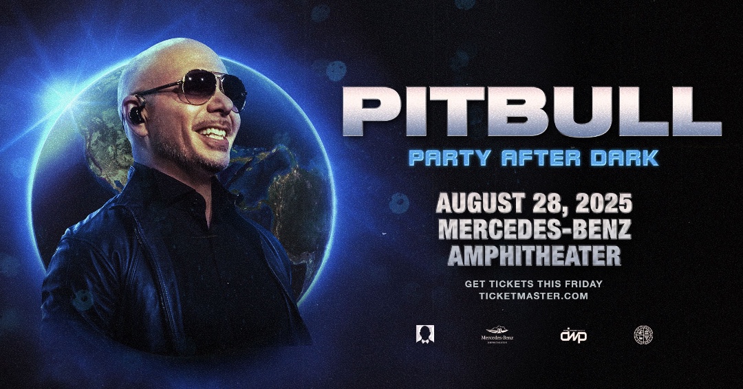 GET READY!📢 Pitbull is heading to Mercedes-Benz Amphitheater August 28th for the Party After Dark!

Tickets on sale starting this Friday, June 13 at 10am🔥
For more info, visit mercedesbenzamphitheater.com.