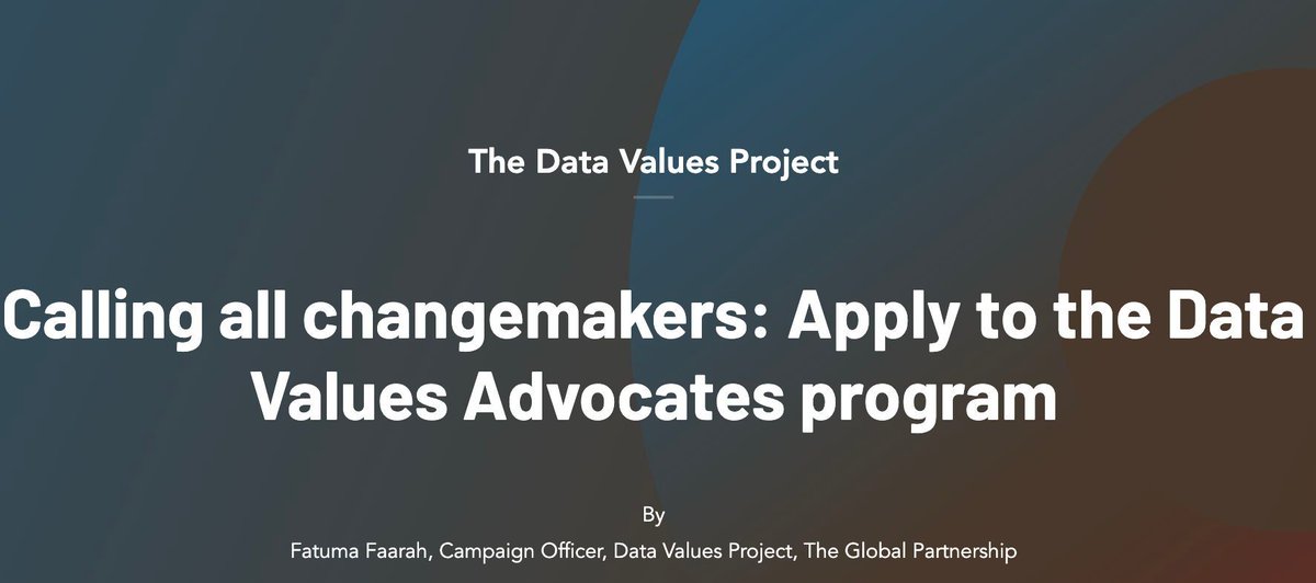 EuphratesTweet's tweet image. Are you ready to join the next #DataValues Advocates program and help shape the future of data?
If you have a background in community engagement, mobilization/activism, and an interest in inclusive data, now is your opportunity to become a Data Values Advocate!