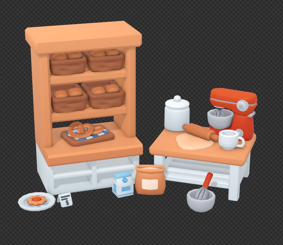 IsaLousberg's tweet image. Little sneak peek at some new 3D game assets 👀✨
Any guesses on the theme? 😋
#blender3d #gamedev