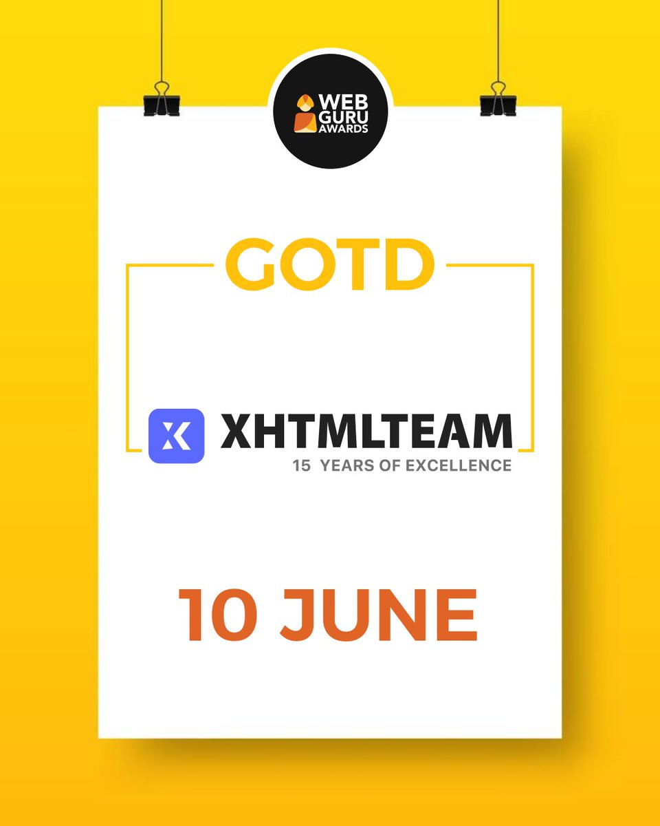 webguruawards's tweet image. 📌 Guru of the Day – 10 June, 2025 🏆

🥇 XHTMLTEAM By XHTMLTEAM from 🇺🇸

A front-end agency turning PSD, Figma &amp;amp; Sketch into pixel-perfect, responsive HTML &amp;amp; WordPress sites.

🌐 xhtmlteam.com

#PSDToHTML #FrontendDev #WebDesign #XHTMLTEAM #GuruOfTheDay #WebGuruAwards