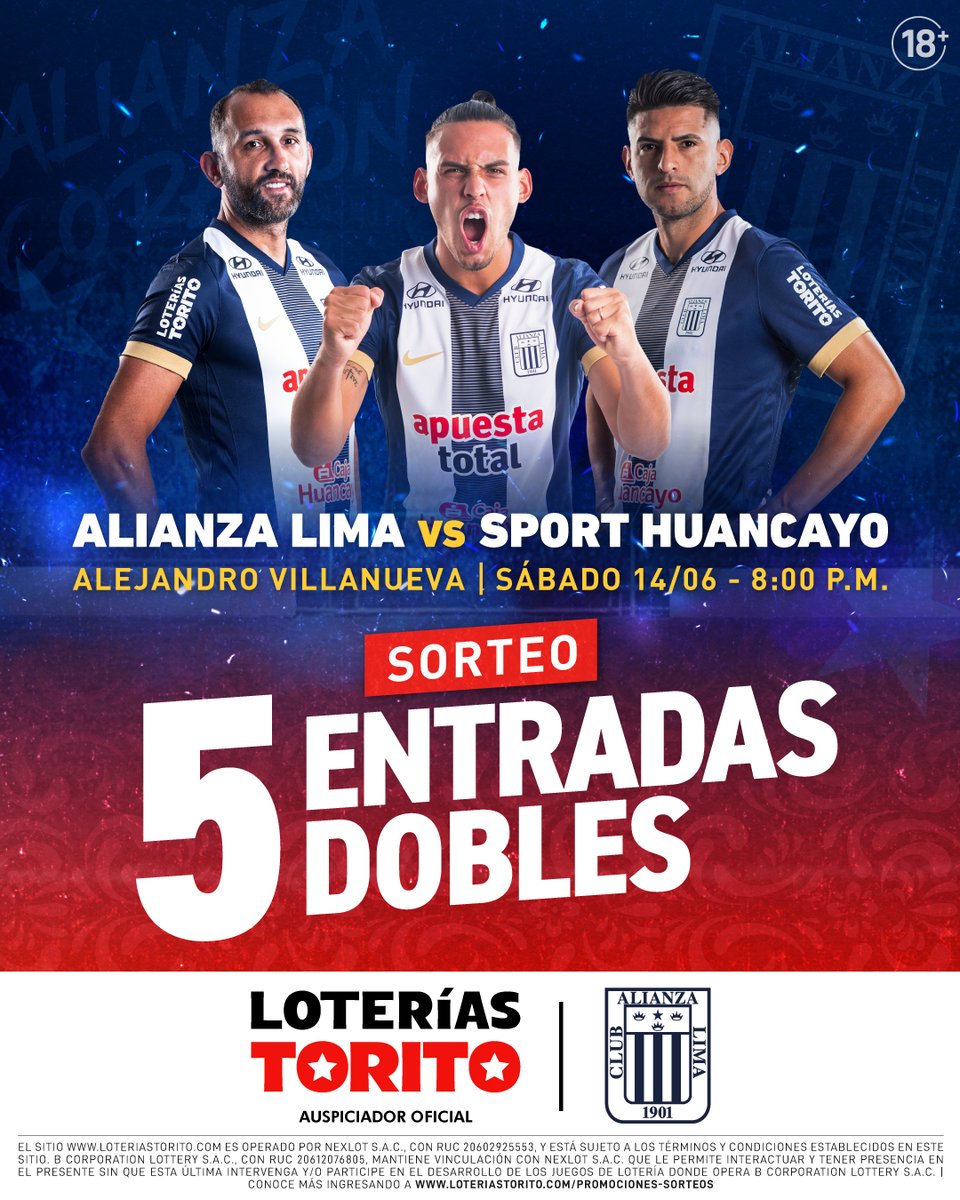 loteriastorito's tweet photo. ¡VAMOS CON TODO, BLANQUIAZUL! ⚡💙🤍
Sorteamos 5 ENTRADAS DOBLES para que vivas el encuentro entre @ClubALoficial vs. Sport Huancayo 🎉

1️⃣Regístrate en el sorteo: https://t.co/vuePLHSKNE
2️⃣Etiqueta a quién llevarás contigo a ver el partido.

🗓 Ganadores: Viernes 13/06 - 4 p.m☘ https://t.co/Y1sG2kWAZV