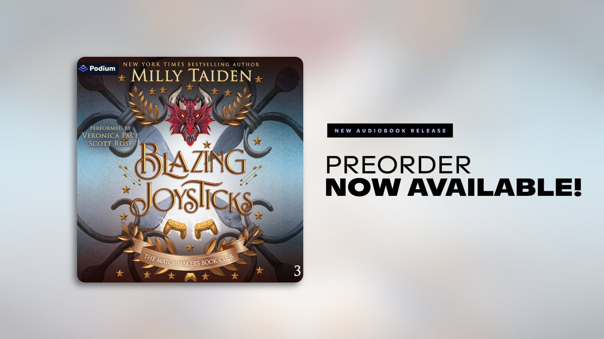 Matchmaker's Book Club fans: the third audiobook in this Milly Taiden paranormal romance series, BLAZING JOYSTICKS, will be out June 24th! Preorder now to listen as soon as it's released!