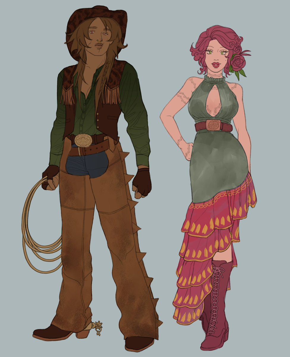 arpengii's tweet image. Full body refs for my characters Temper and Solenne!