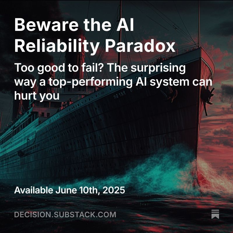You don’t rise to the level of your system’s performance.
You fall to the level of its failure modes.

Let’s talk about the #AI #Reliability #Paradox.

When something works 99.99% of the time, what do most leaders do?
They round it up to 100%.
Then they trust it.
Then it breaks.