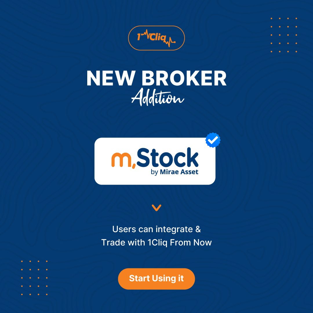 📢 Great News for m,Stock users!

👉 We’re excited to announce that m,Stock is now Integrated with 1Cliq!

⚡️ Execute your trades lightning fast  with m,Stock using #1Cliq ’s powerful shortcut keys and seamless API integration!

🔗 Start Trading Now with m,Stock

#1cliq #mstock