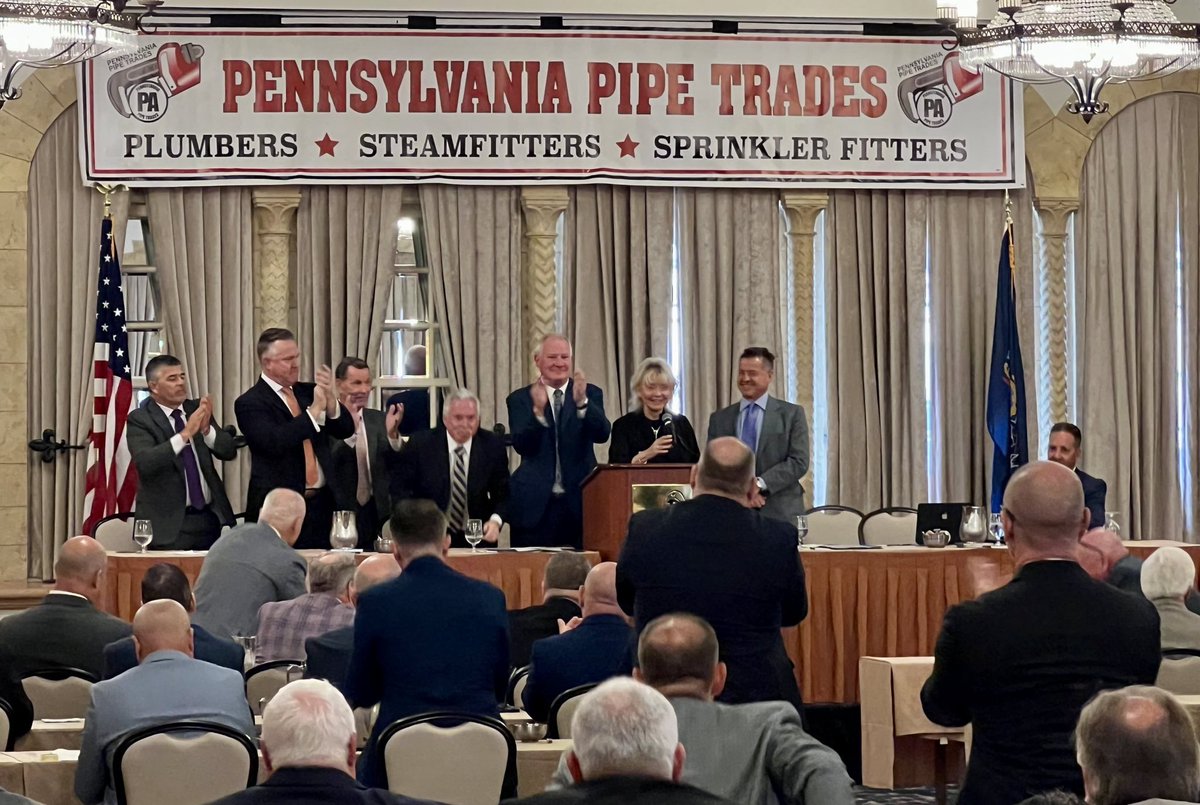 It was a great to be in Hershey this morning with the Pennsylvania Pipe Trades to talk about the importance of this year’s retention races. Our commonwealth’s plumbers, steamfitters, and sprinkler fitters are among the hardest working members of our labor force. 💪🏻
