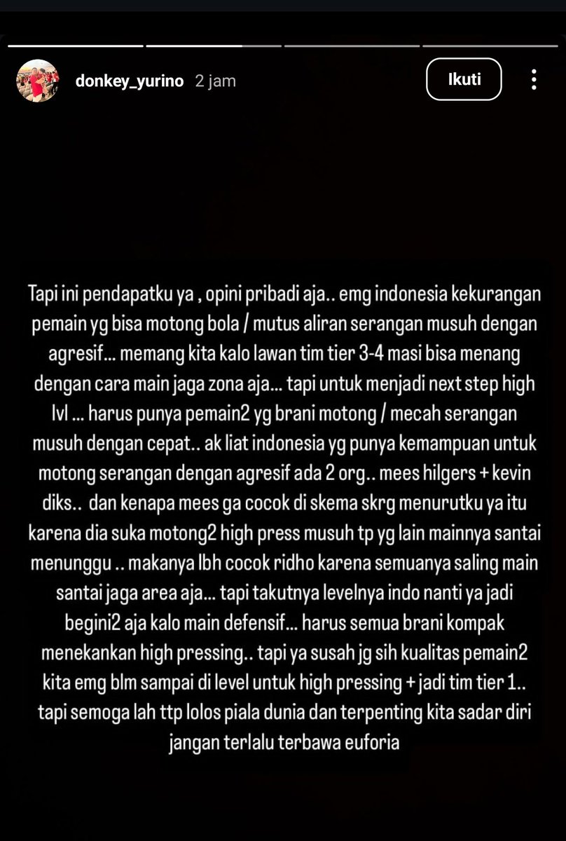 Akhirnya ada yg notice. Yg gk ngerti bola cuman bisa comment negatif ke pemain. Mees pontang panting. Giliran udh dipotong, pemain cuman bisa liatin doank gk ada yg bantu😩