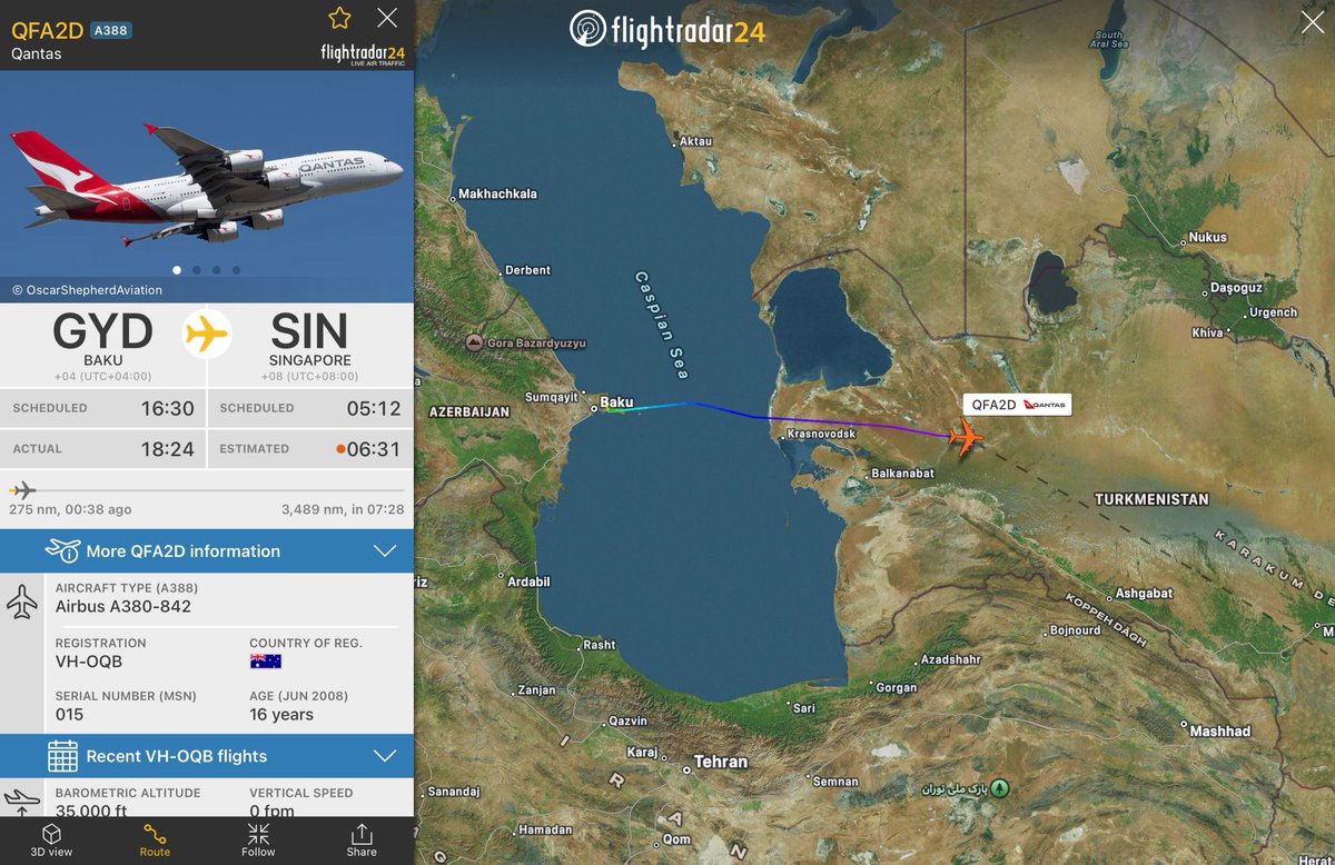 After Sunday’s flight diverted to Baku, #QF2 is back in the air on its ...
