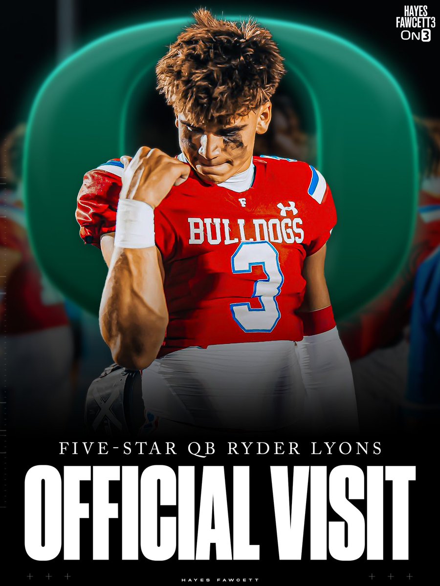 NEWS: Five-Star QB Ryder Lyons will take an Official Visit to Oregon this weekend, he tells me for @on3recruits

He’s the Top Uncommitted QB in the 2026 Class 

on3.com/db/ryder-lyons…