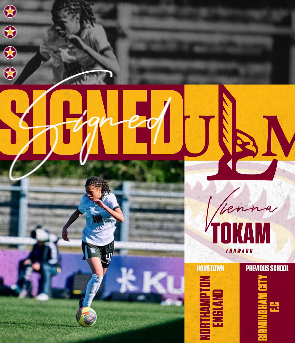 ULM Soccer (@ulm_soccer) on Twitter photo 🚨 BIG ANNOUNCEMENT 🚨
Finishing our 2025 recruiting class strong! Please welcome our latest signee Vienna Tokam to ULM Soccer, Vienna will be joining us from Birmingham City FC.
Thank you to James from <a href="/student_pathway/">Soccer Student Pathway</a> for all the help.
Welcome Vienna! 🚨 BIG ANNOUNCEMENT 🚨
Finishing our 2025 recruiting class strong! Please welcome our latest signee Vienna Tokam to ULM Soccer, Vienna will be joining us from Birmingham City FC.
Thank you to James from <a href="/student_pathway/">Soccer Student Pathway</a> for all the help.
Welcome Vienna!