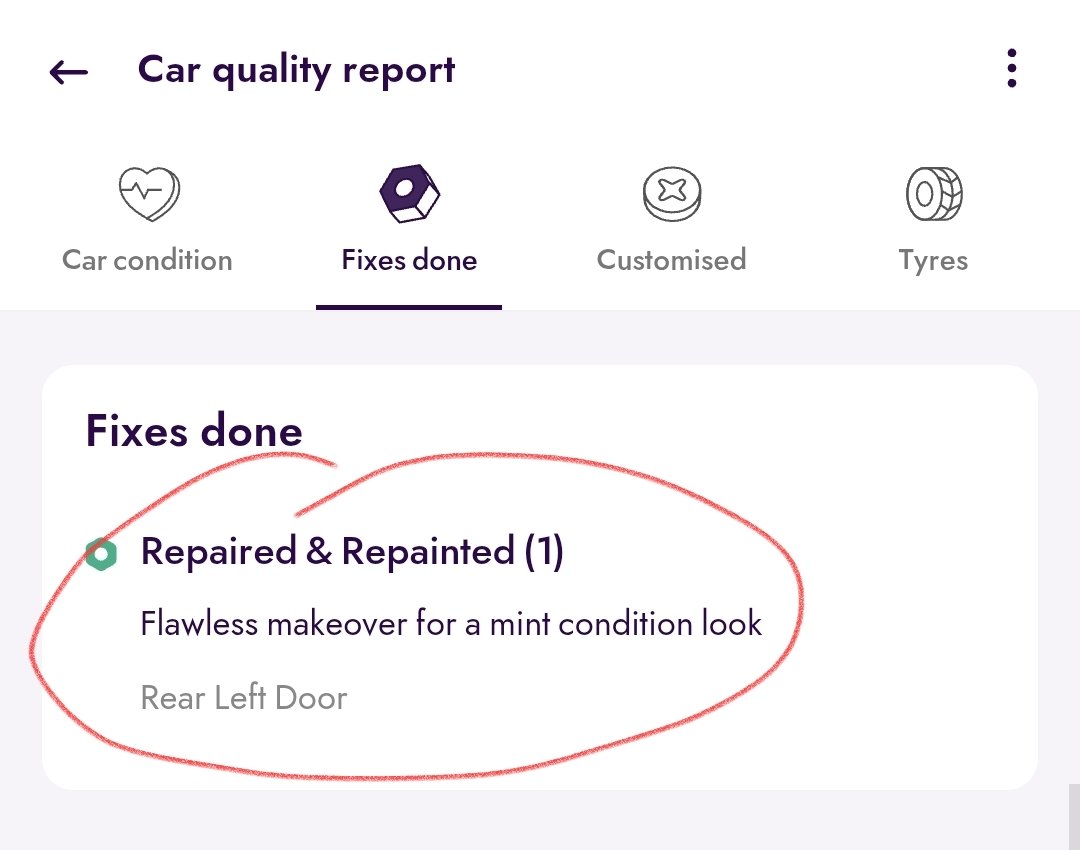 Manujluv's tweet photo. @myspinny 
Car ID: 21121615
Y give incomplete information and making the ₹₹ high. @sachin_rt Sir, 
Becz of your trust only I went to spinny 🙁🙁
Actual info : 
 1. Rear left door painted and repaired
 2. Front bumper is also painted and repaired. 
Need your support @sachin_rt https://t.co/l7kJ7bNMYD